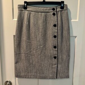 H&M Slim Straight Skirt, 8, EUC, Black/White Tweed